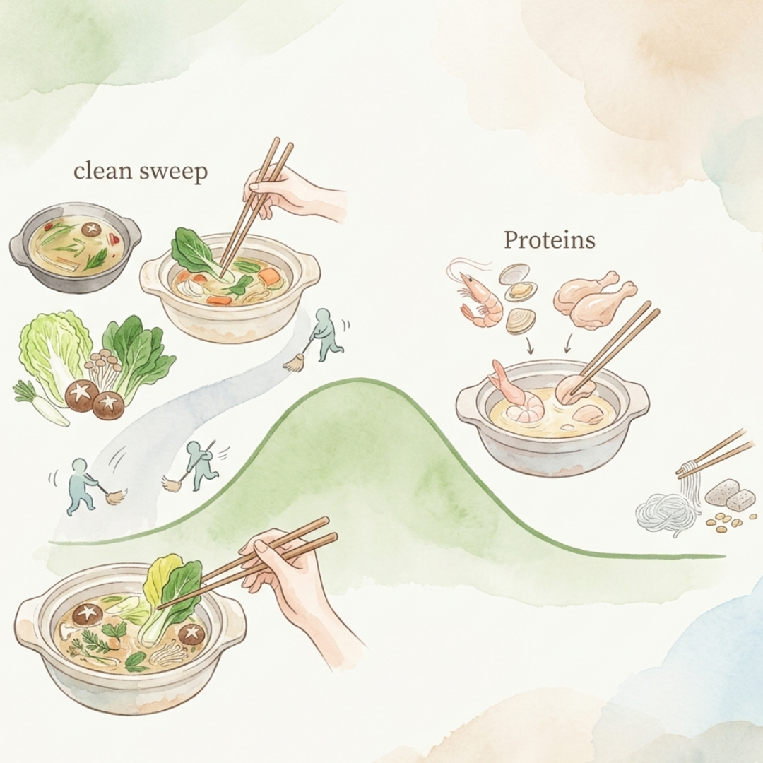 火鍋進食順序與血糖穩定曲線