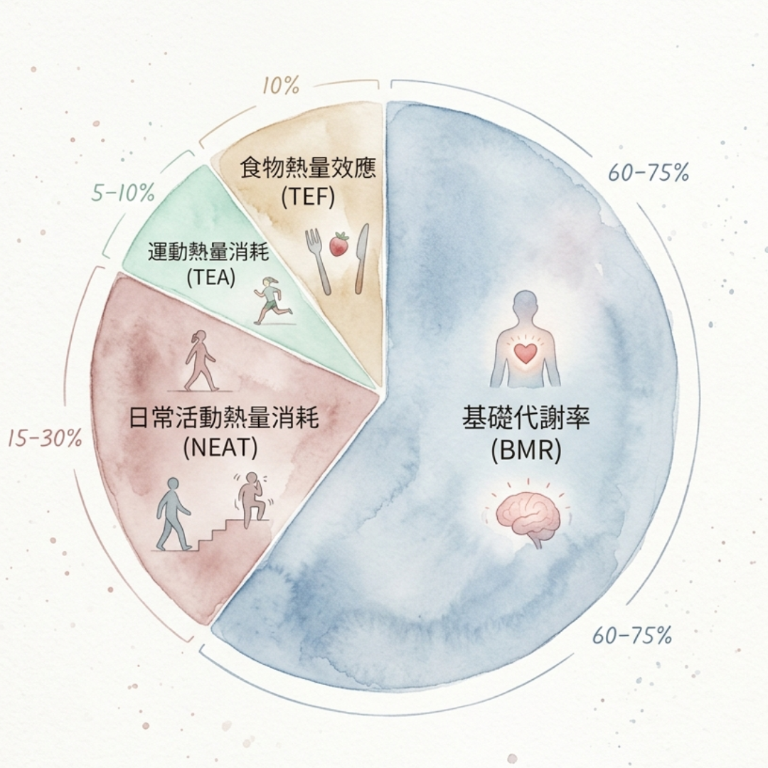 每日總熱量 TDEE 組成比例圓餅圖