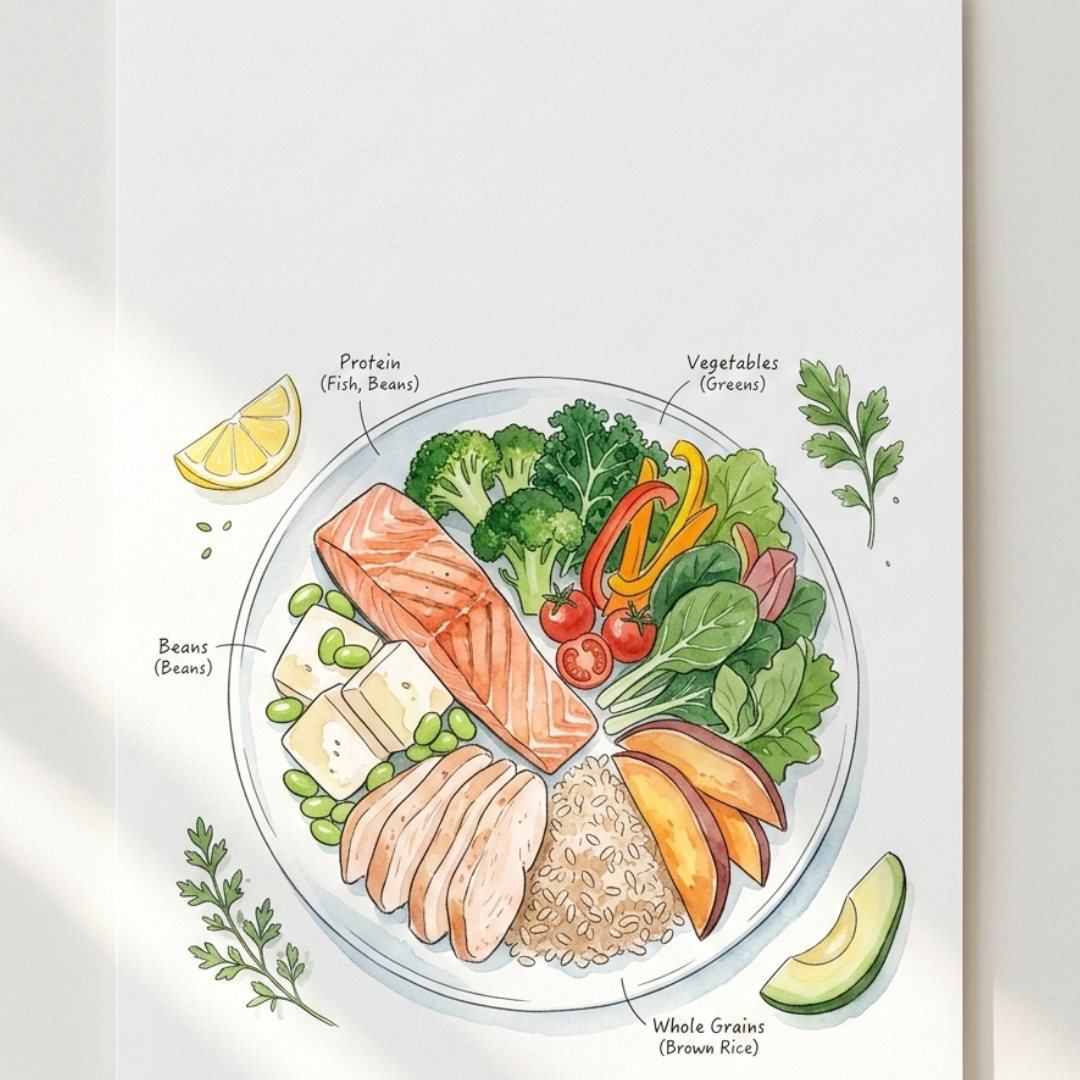 改善脂肪肝的健康餐盤圖解