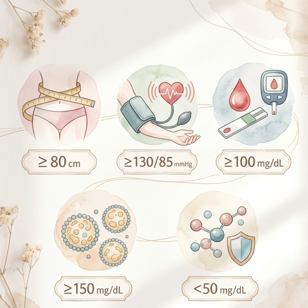 代謝症候群五大指標診斷標準圖解